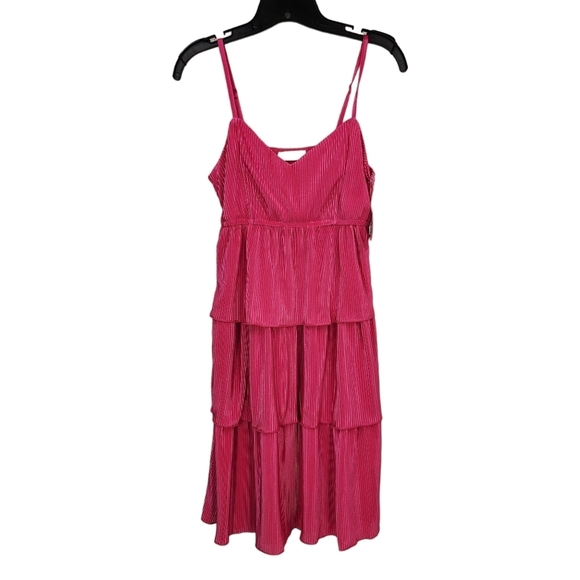 Jolie & Joy Women's Pink Pleated Layered Cami Dress - Picture 1 of 6